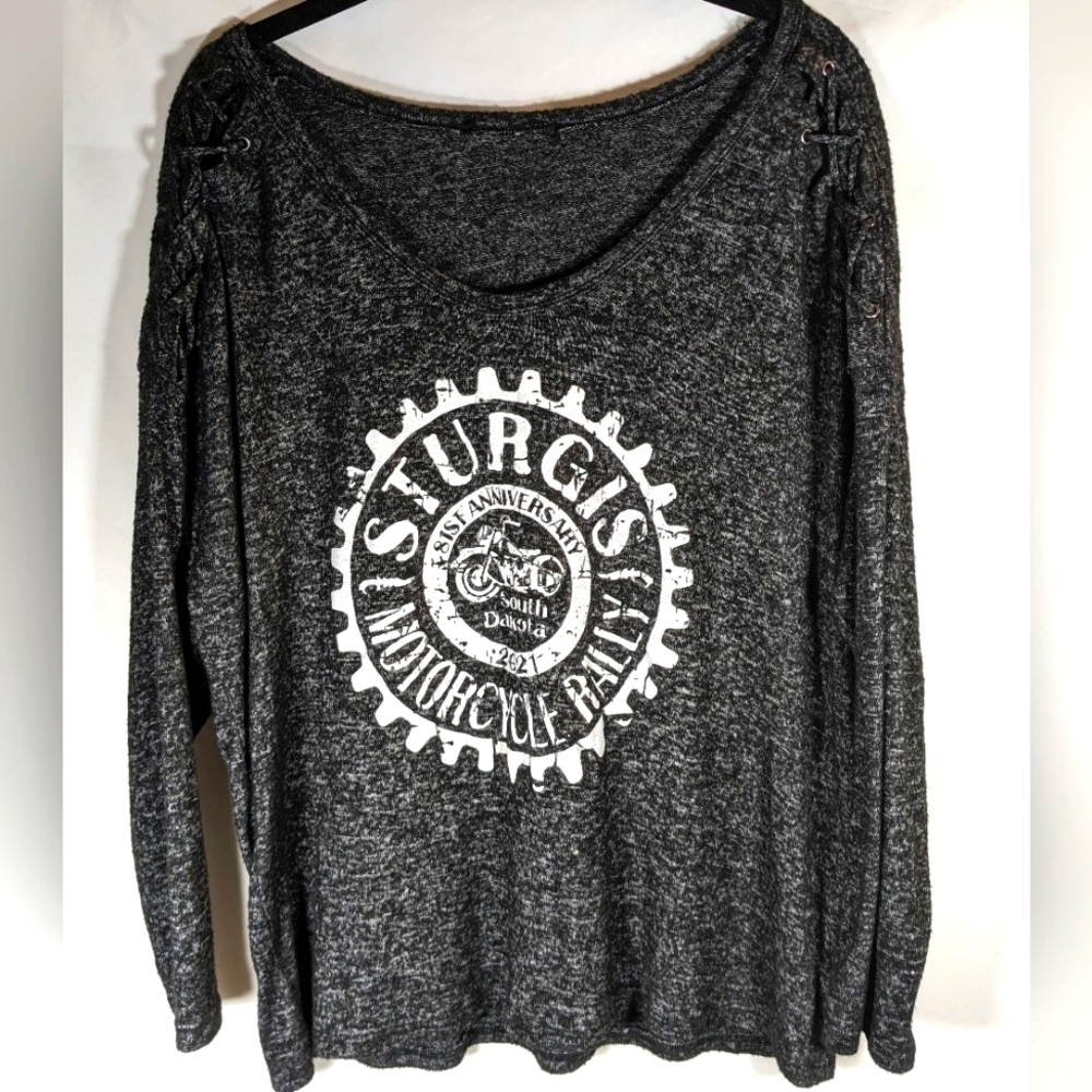 Sturgis Motorcycle Rally Long Sleeve Shirt With Stitched  Shoulders Size Large